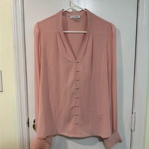 Women's Pleated-Cuff V-Neck Blouse